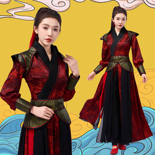 花木兰将军汉服古装 中国风女侠cos剑客武侠古典舞蹈服 舞蹈演出服