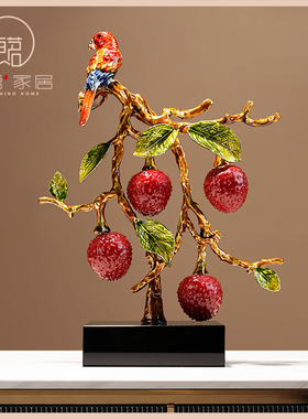 新中式大吉大利荔枝玄关摆件客厅电视柜办公室装饰品乔迁新居礼品
