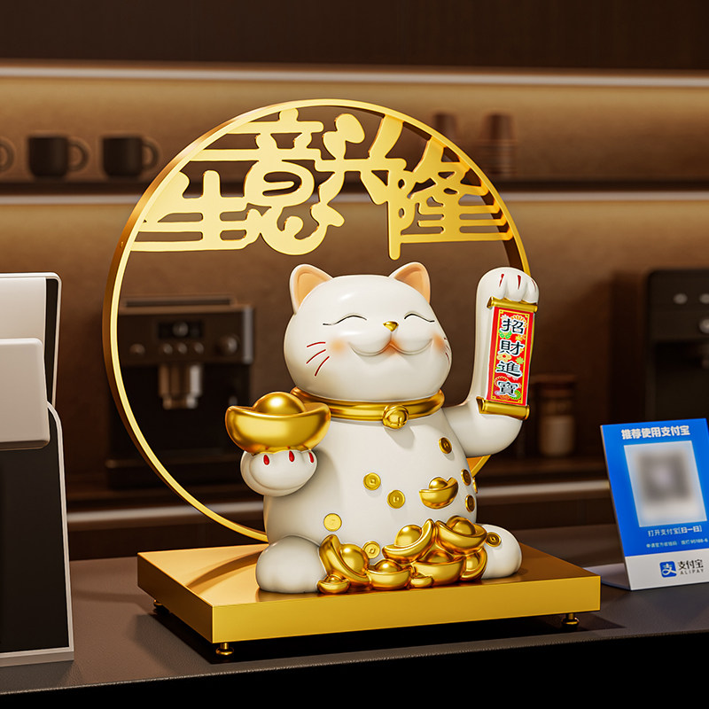 招财猫摆件自动招手2025新款开 店开 业礼物生意兴隆店铺收银柜台