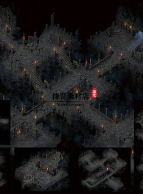 传奇地砖地图素材 灵魂禁地1-6层 高清套图 无缝封边