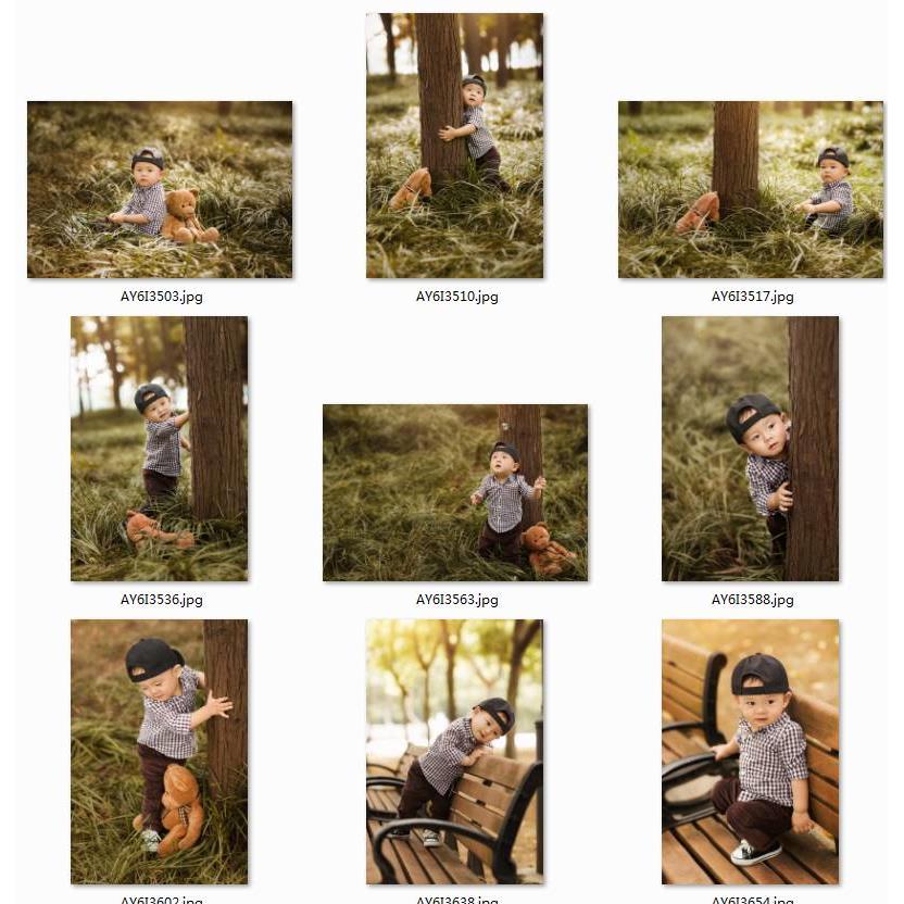 儿童摄影影楼男孩放大样片树林室外外景小清新写真艺术照Y120