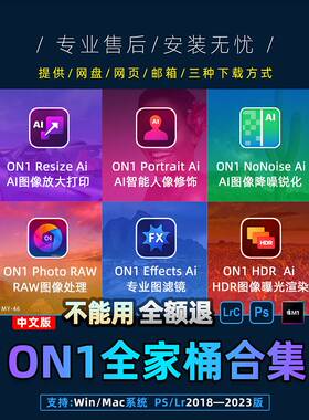 ON1全家桶 Resize Ai图像放大Portrait磨皮NoNoise降噪win/Mac/M1