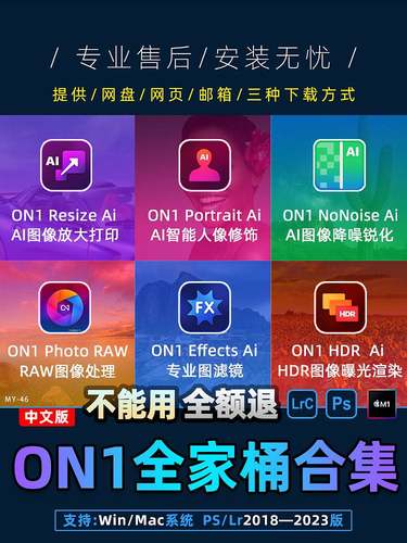 ON1全家桶 Resize Ai图像放大Portrait磨皮NoNoise降噪win/Mac/M1