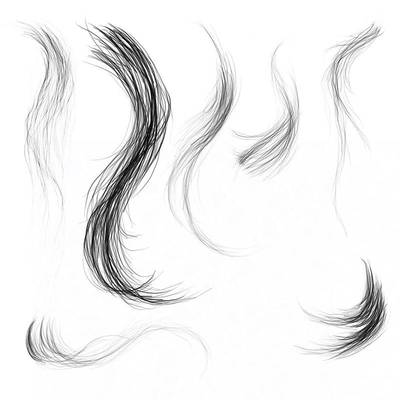 PS笔刷头发睫毛眉毛笔刷后期修图素材人像毛发笔刷CG毛发笔触发丝