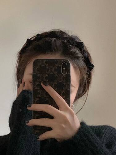 韩国甜美缎面蝴蝶结发箍头饰女发卡发窟气质百搭超仙黑色头箍发饰