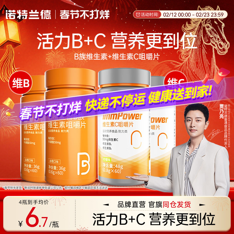 诺特兰德复合维生素b族维生素c咀嚼片vc官方旗舰正品维生素b6b12