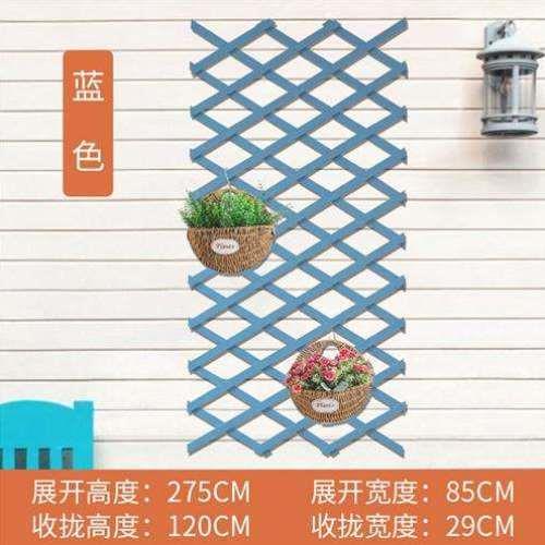 篱笆墙花架伸缩爬阳台上网格挂墙藤架室外月季攀爬壁挂植物防腐木
