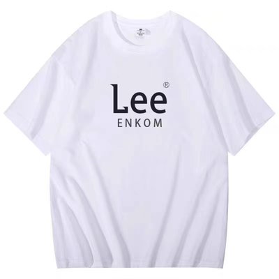 ENKOM LEE 袖T恤男女百搭2023新款夏季宽松潮流百搭圆领休闲衣服