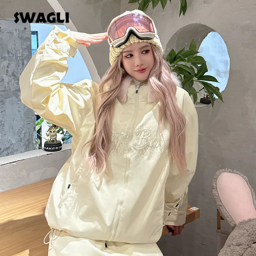 SWAGLI新款【兔闪闪】滑雪服外套裤子3L防风防水加绒单双板