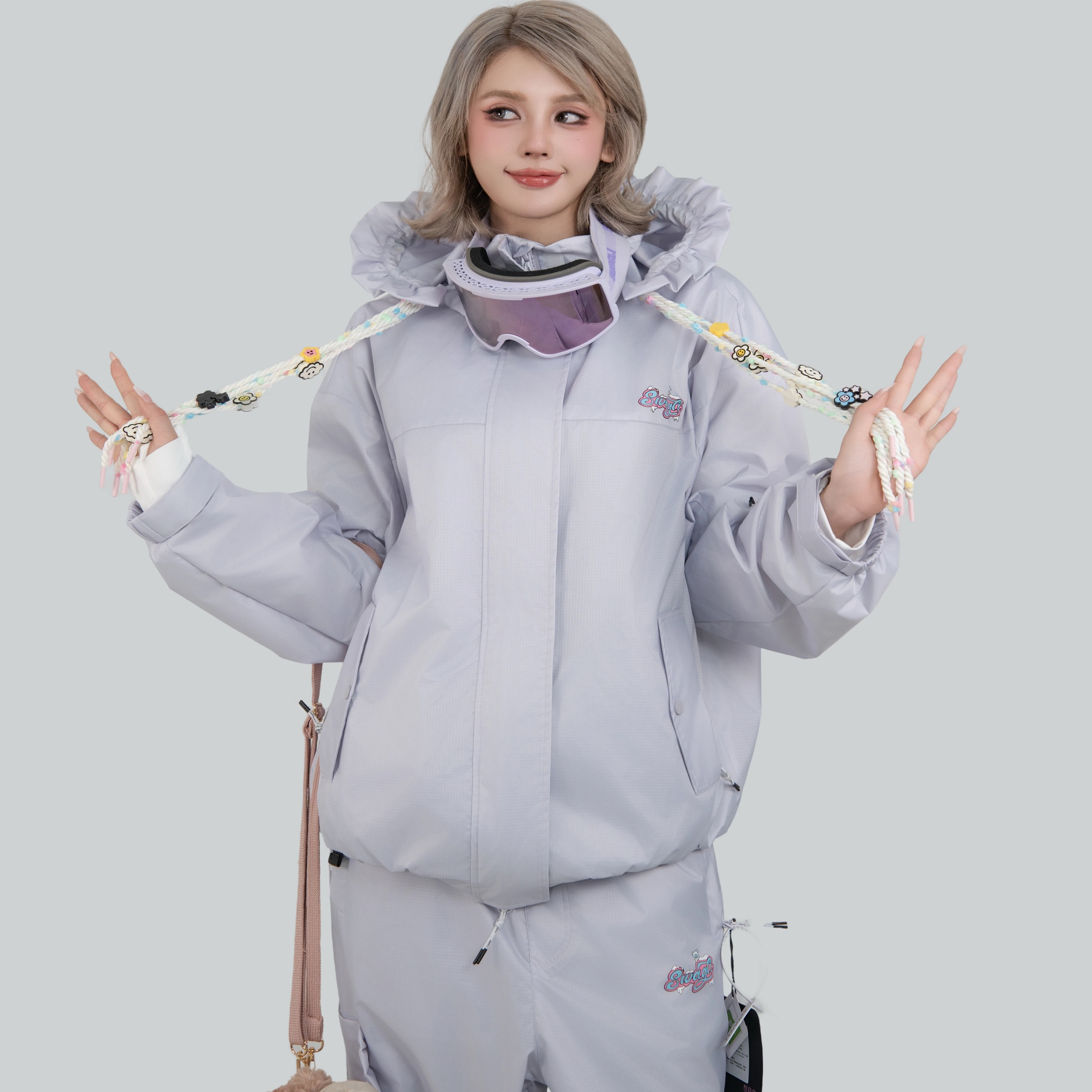 SWAGLI【花园宝宝】滑雪服套装加绒保暖户外休闲单双板滑雪服