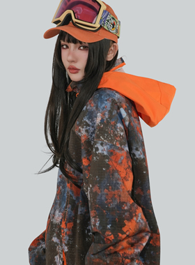 SWAGLI  【暮日】滑雪服迷彩休闲连帽印花防风防水单双板男女同款