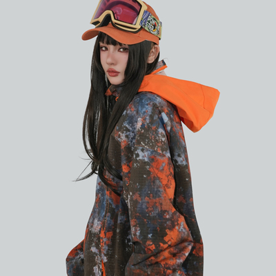 SWAGLI  【暮日】滑雪服迷彩休闲连帽印花防风防水单双板男女同款
