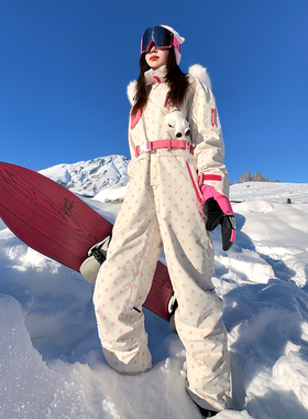 Molocoster西猿 2425雪季新品单双板甜美套装防水保暖连体滑雪服