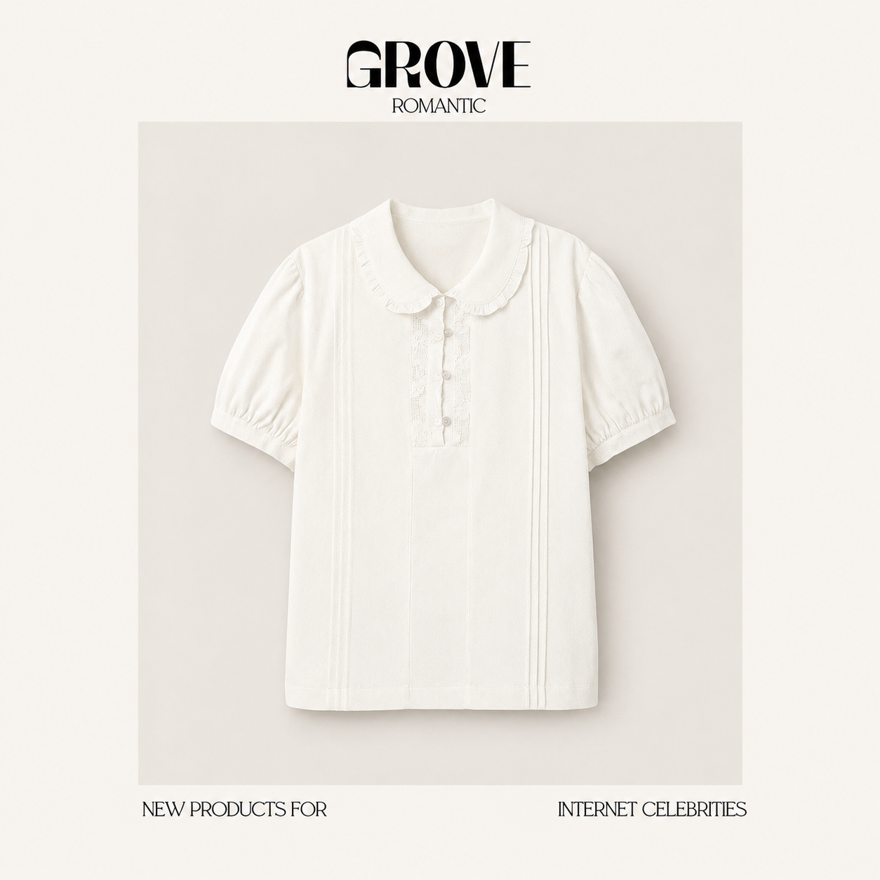 【现货】GROVE ROMANTIC夏季新款韩国设计师章若楠同款短袖衬衫