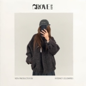 毛圈圈呢外套立领廓形夹克韩系 EDGE神仙藤井树同款 现货 GROVE