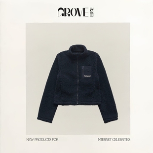 【现货】GROVE EDGE韩版八奶宽松纯色立领拉链摇粒绒外套马甲背心