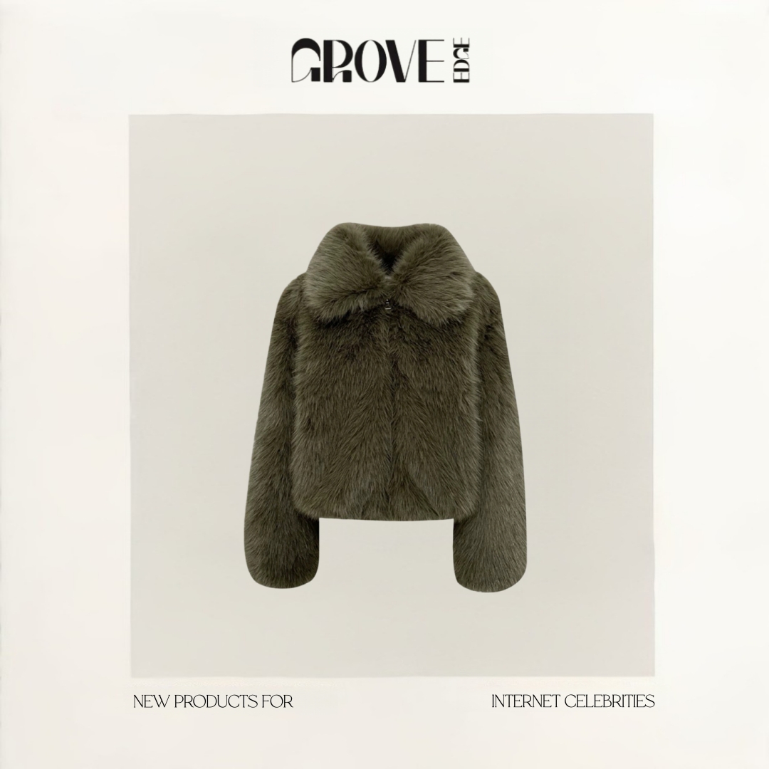 【现货】GROVE EDGE新款韩国东大门baby酱奢华感环保皮草毛毛外套