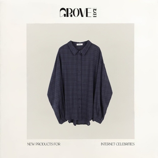 EDGE韩国藏青色格纹衬衫 GROVE 外套灰色抽绳阔腿休闲长裤 现货