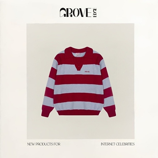 英同款 条纹polo毛衣 张元 EDGE韩国设计师翻领针织衫 现货 GROVE