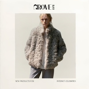 EDGE托斯卡纳皮毛一体外套韩系名媛风宽松气质皮草 GROVE 现货
