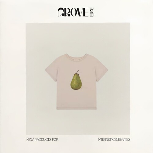【现货】GROVE EDGE纯棉鸭梨印花短袖T恤女亲肤舒适休闲套头短衫