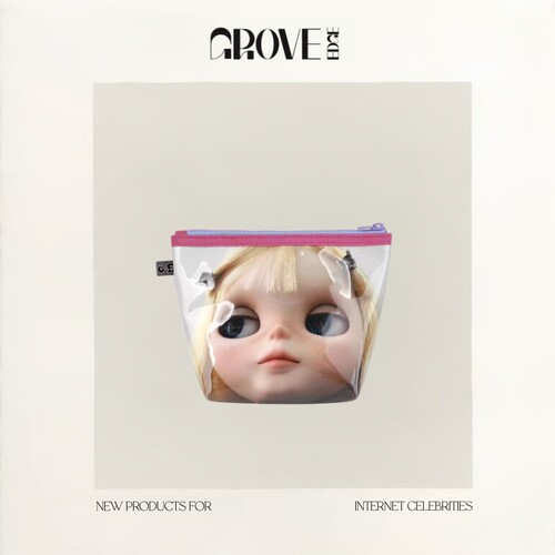 【现货】GROVE EDGE卡通大眼娃娃PVC迷你零钱收纳包化妆包手拿包
