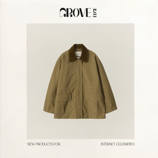 现货 韩国设计师氛围感工装 GROVE 新款 夹克外套 EDGE秋季