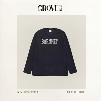 【现货】GROVE EDGE韩版八奶宽松休闲显瘦圆领字母印花长袖卫衣女