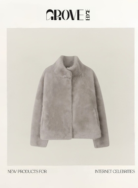 【现货】GROVE EDGE韩国东大门柔软毛绒甜美环保皮草毛毛外套