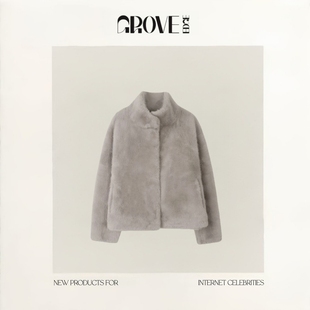 EDGE韩国东大门柔软毛绒甜美环保皮草毛毛外套 GROVE 现货