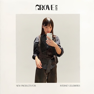 【现货】GROVE EDGE秋季新款韩国设计师老钱风无袖宽腰带背心马甲