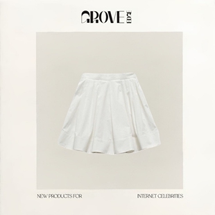 GROVE EDGE八奶韩国东大门显瘦A字伞裙短款 半身裙女 现货