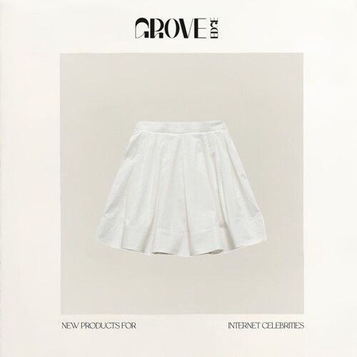 【现货】GROVE EDGE八奶韩国东大门显瘦A字伞裙短款半身裙女