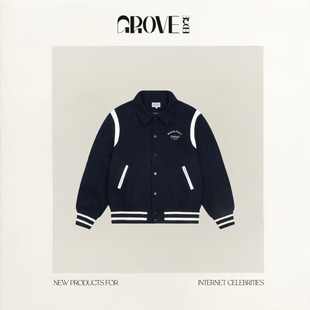 EDGE韩国小众潮牌棒球服外套女jennie同款 GROVE 秋冬夹克 现货