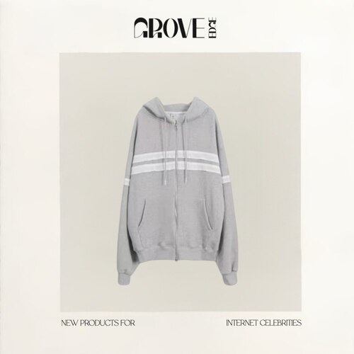 【现货】GROVE EDGE韩国小众直井怜同款连帽抽绳拉链蕾丝卫衣外套