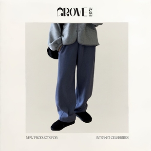 EDGE韩国东大门baby酱学院风柔软加绒运动休闲卫裤 GROVE 现货