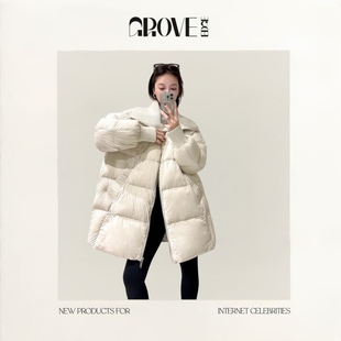 EDGE冬简约气质针织立领轻软厚云朵鹅绒羽绒服外套 GROVE 现货