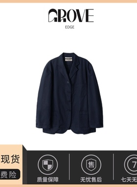 【现货】GROVE EDGE韩国设计师亚麻西装韩系女装简约高级西服