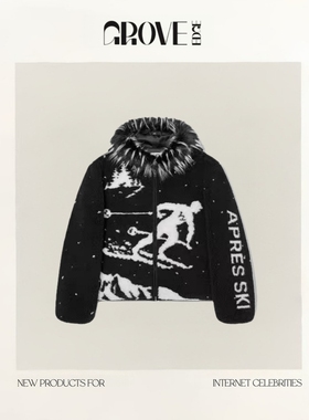 【现货】GROVE EDGE赵露思同款滑雪羊羔毛可拆卸毛领拉链外套棉服