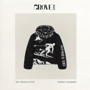 EDGE赵露思同款 GROVE 滑雪羊羔毛可拆卸毛领拉链外套棉服 现货