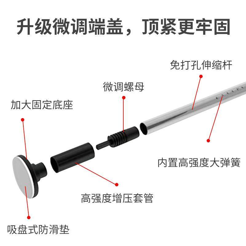 挂包邮锈钢晾衣杆窗帘免打孔伸缩不杆加厚HWZDG001浴帘衣柜衣杆杆,收纳整理,衣叉,淘宝优惠券,粉丝福利购,淘宝优惠卷