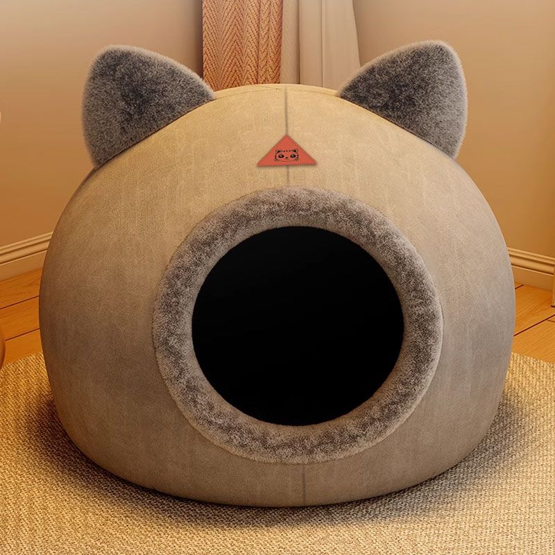 封闭式猫房子猫窝冬季保暖猫别墅狗窝博美犬小型犬宠物窝睡垫猫床