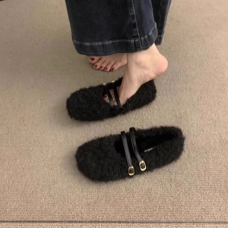毛毛鞋女外穿2025新款秋冬高级感孕妇软底女鞋子羊羔毛豆豆鞋棉鞋,女鞋,乐福鞋（豆豆鞋）,淘宝优惠券,粉丝福利购,淘宝优惠卷
