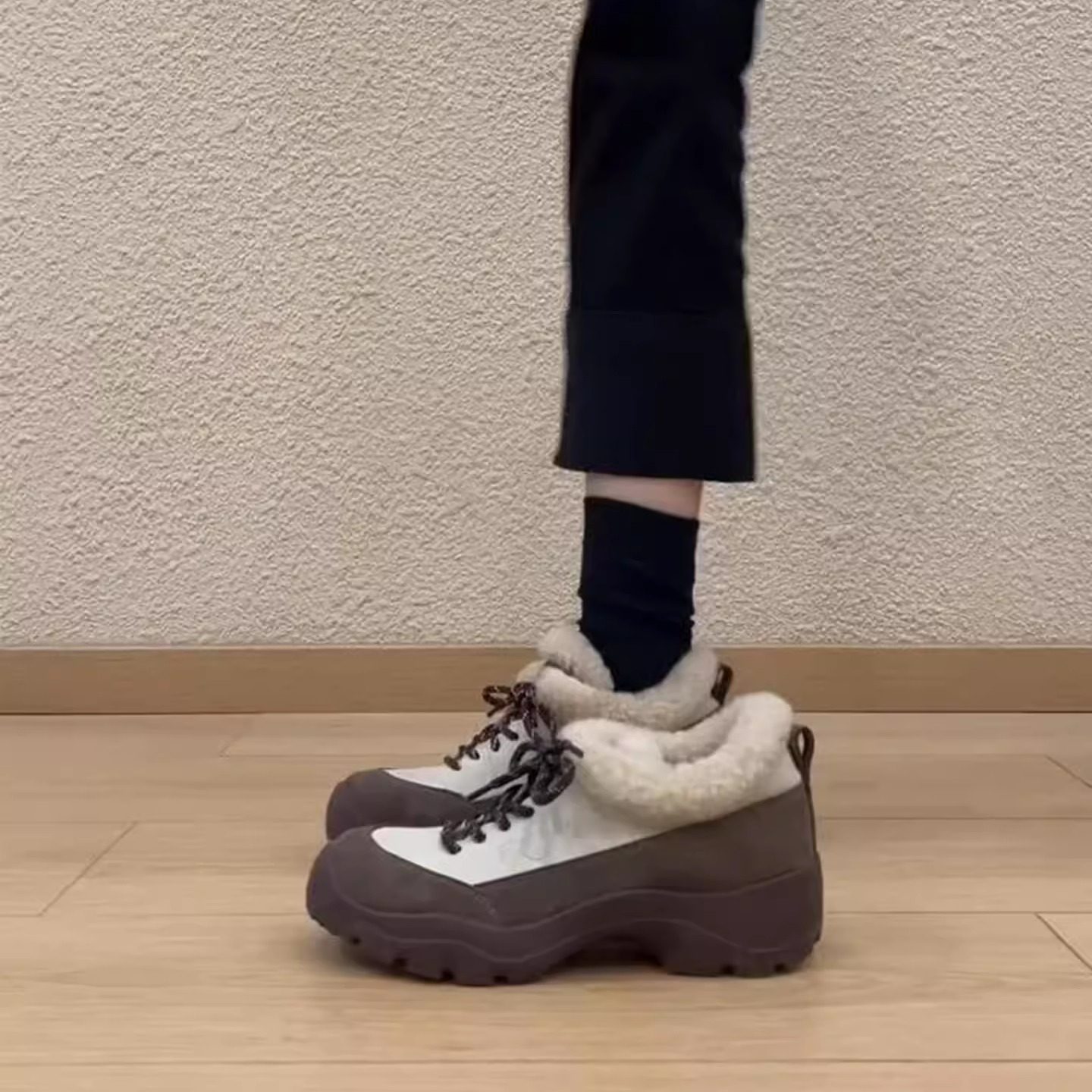 厚底运动休闲鞋女2025冬季新款复古拼色加绒雪地靴内增高毛毛棉鞋,女鞋,时尚休闲鞋,淘宝优惠券,粉丝福利购,淘宝优惠卷