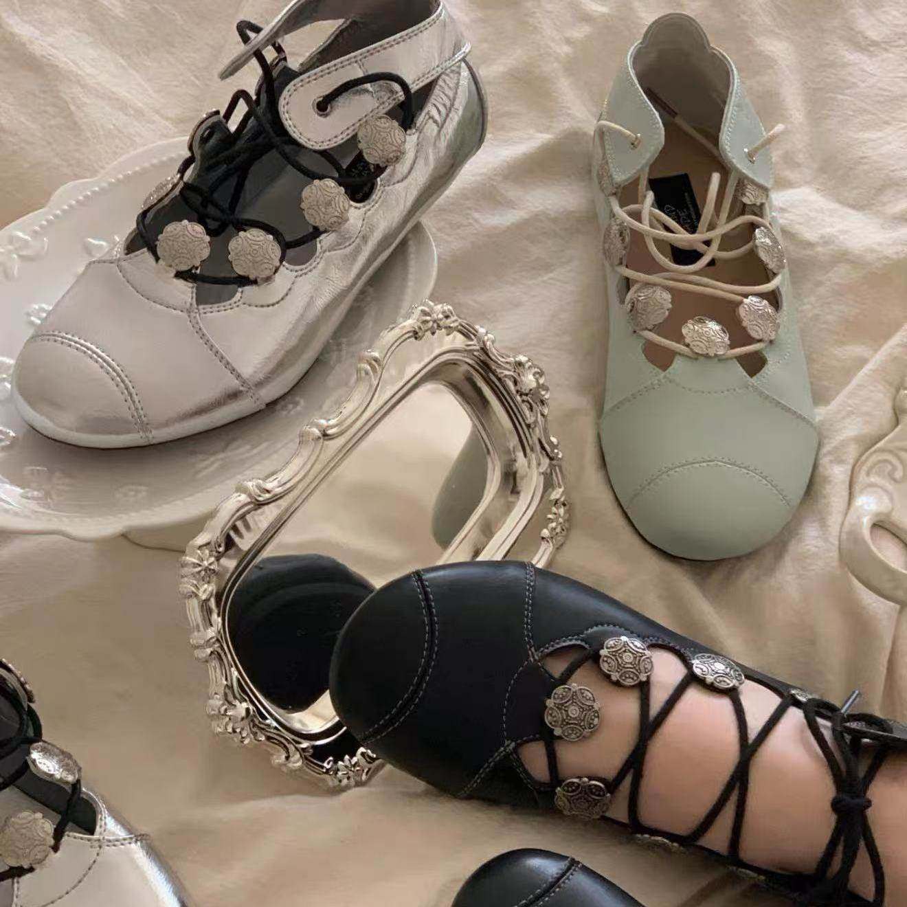 复古显瘦优雅气质金属扣绑带玛丽珍鞋女2026平底方头百搭浅口单鞋,女鞋,浅口单鞋,淘宝优惠券,粉丝福利购,淘宝优惠卷