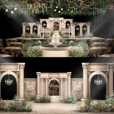 o137欧式复古城堡婚礼图psd源文件欧式建筑素材欧式教堂婚礼