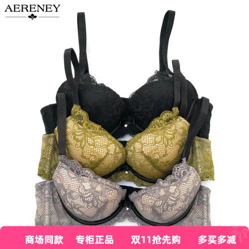 AERENEY爱亦心伊内衣法式性感蕾丝中厚小胸聚拢收副乳文胸罩81002
