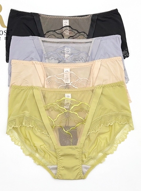 六月玫瑰氧塑内裤8401K牛奶丝女中腰平角裤 配8401 8402 8403文胸
