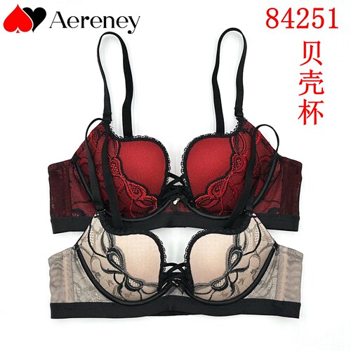 AERENEY爱亦心伊法式性感内衣BC杯软钢圈聚拢贝壳杯透气文胸84251