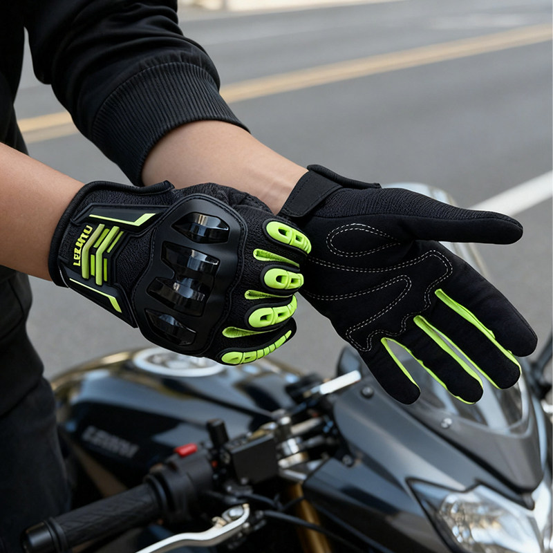 骑行手套摩托车骑士装备半指透气机车赛车耐磨户外自行车防滑战术